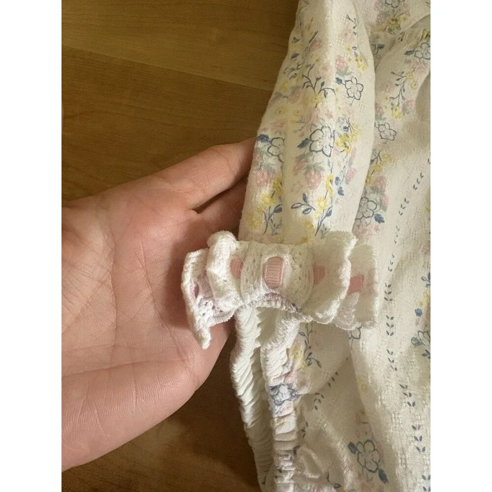 Tommy Bahama Baby Girls 6-9M Cotton Floral Knit Romper Sleeveless Lace